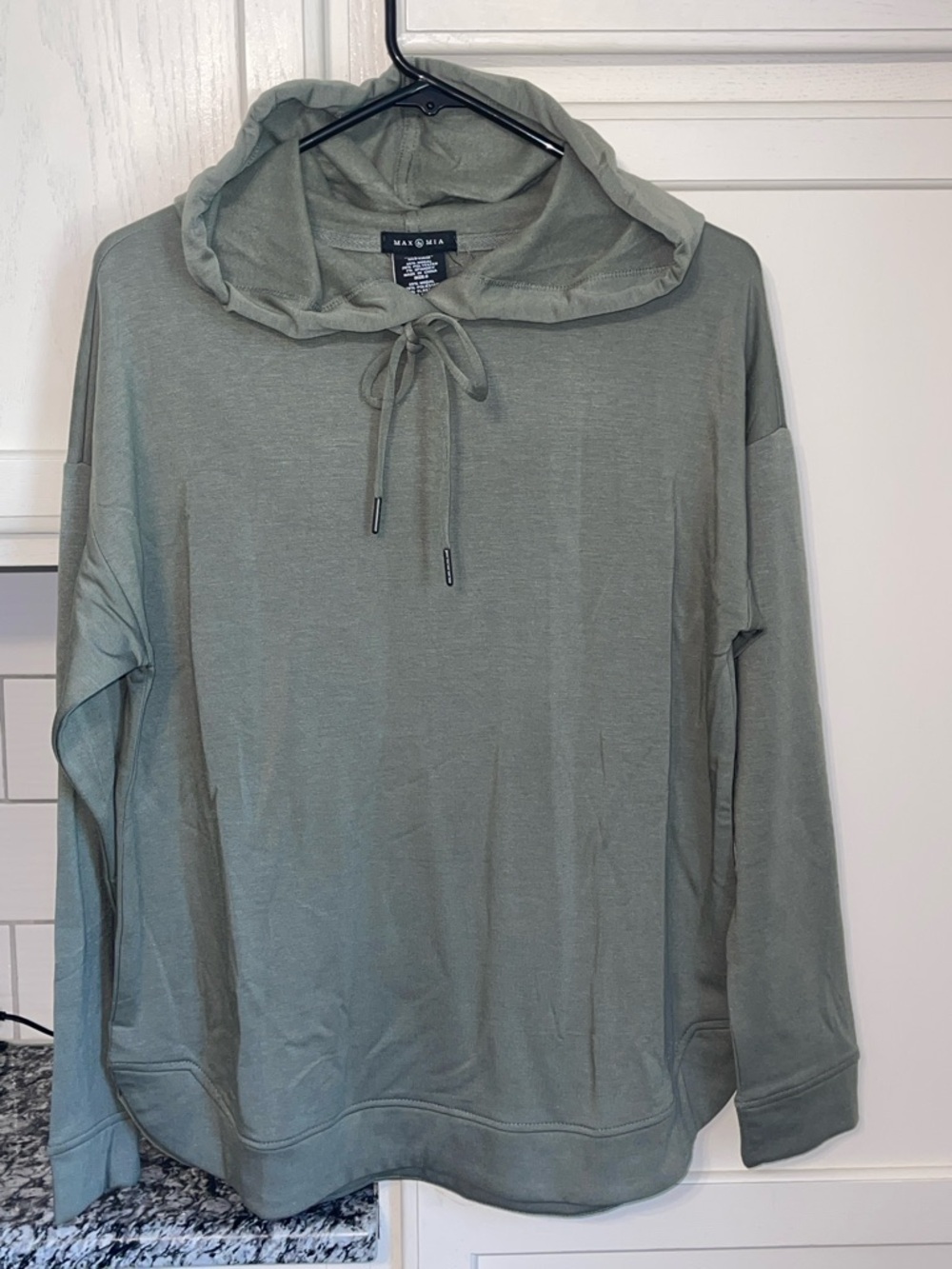 Max & Mia Sage Green Lightweight Hooded Sweatshirt
